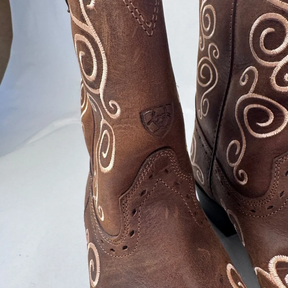 Ariat Shellen Youth Girls 3 Leather Western Brown Boots